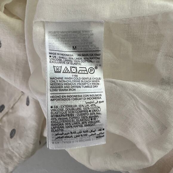 Old Navy Women’s Polka Dot Linen Blend Midi Sundress Smocked Back Size M NWT - Picture 5 of 6